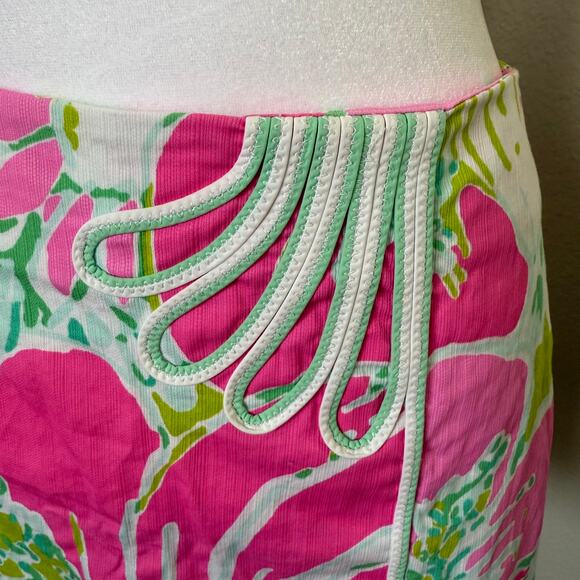 Lilly Pulitzer Don't Give A Cluck Jasmine Skort Size 0 Flamingo Pink - Picture 3 of 6